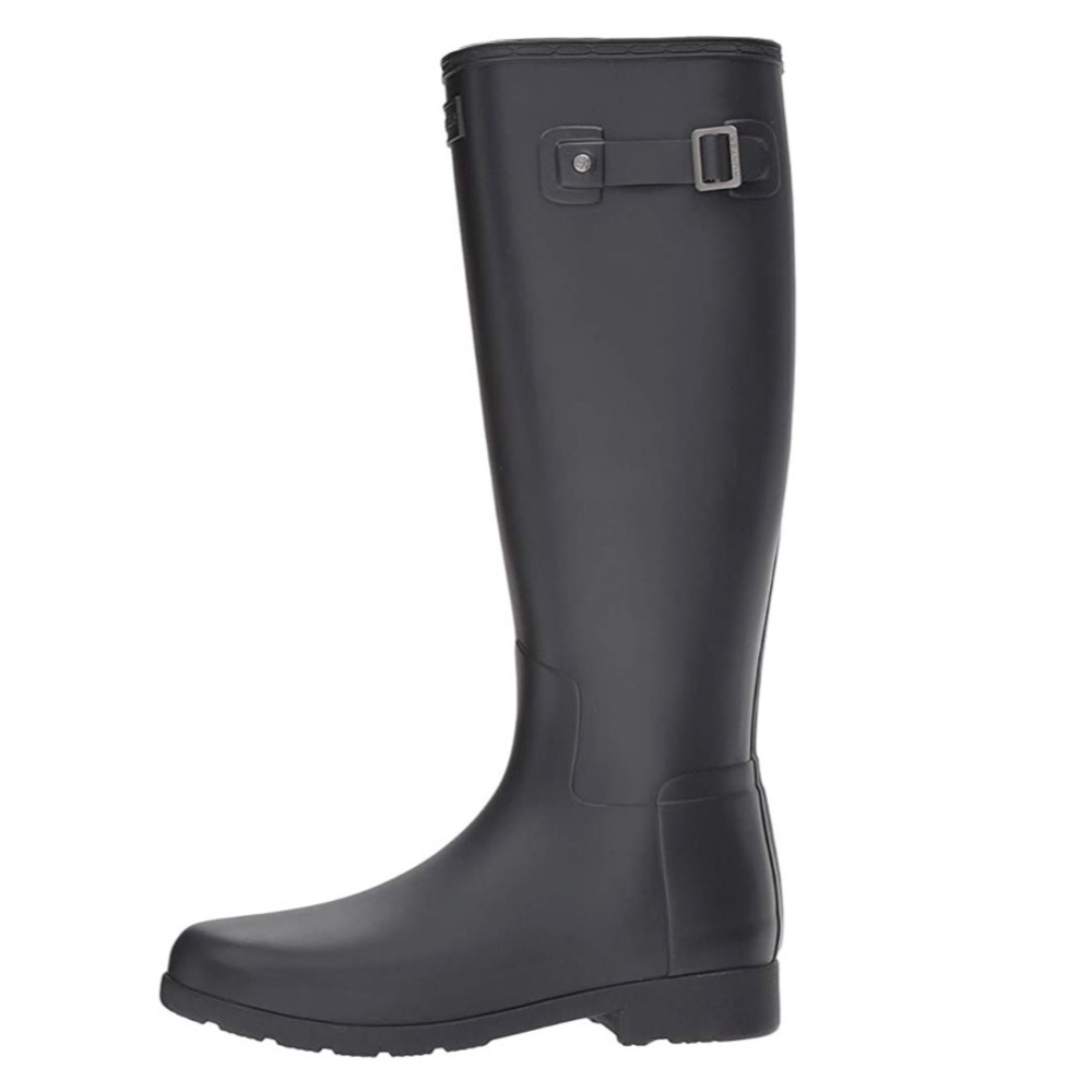 New Hunter Refine Tall Matte Black Wide Rainboots - Picture 8 of 12